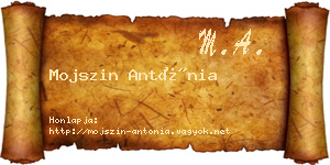 Mojszin Antónia névjegykártya